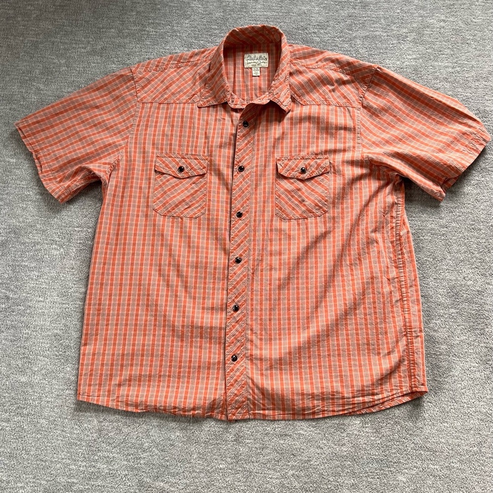 Cabela’s Short Sleeve Plaid Snap Front Shirt